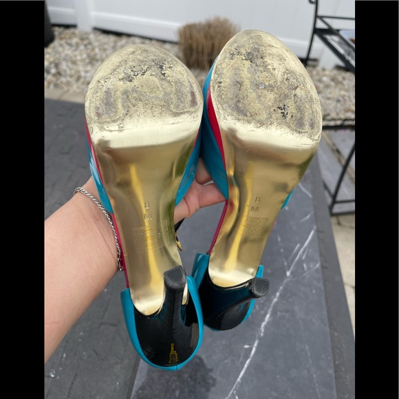 Bebe trim color platform high heels size 8 - Picture 6 of 9